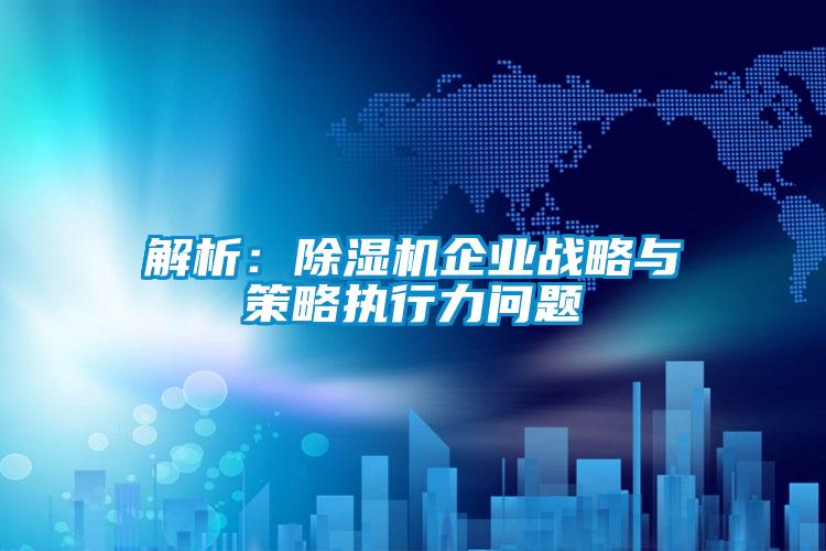解析：除濕機企業戰略與策略執行力問題