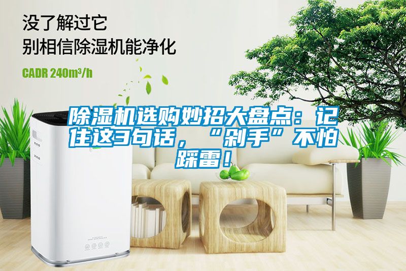除濕機選購妙招大盤點：記住這3句話，“剁手”不怕踩雷！